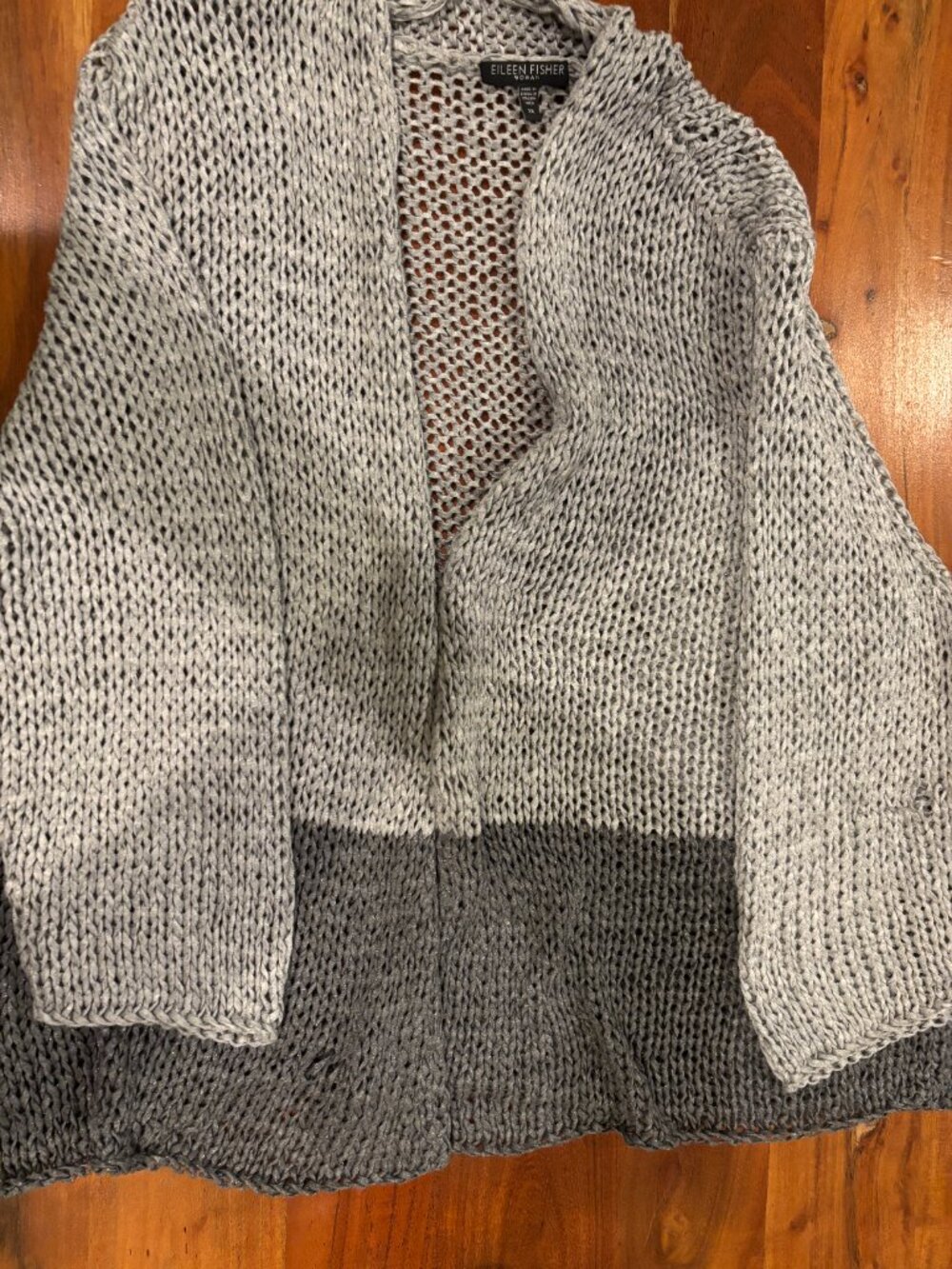 Eileen Fisher 2X Gray Hues Open Cardigan Women's Sweater - Picture 2 of 9
